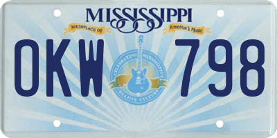 MS license plate OKW798