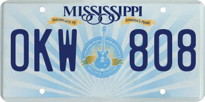 MS license plate OKW808