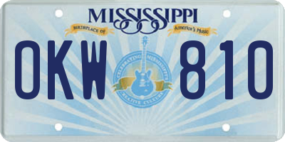 MS license plate OKW810