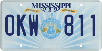 MS license plate OKW811