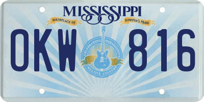 MS license plate OKW816
