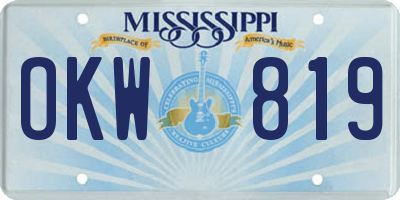 MS license plate OKW819