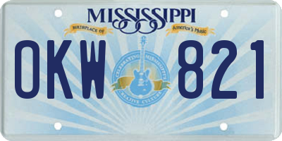 MS license plate OKW821