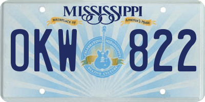 MS license plate OKW822