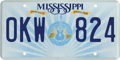 MS license plate OKW824