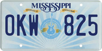 MS license plate OKW825