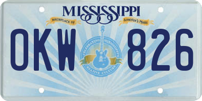 MS license plate OKW826
