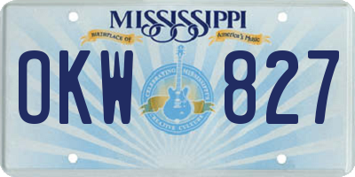 MS license plate OKW827