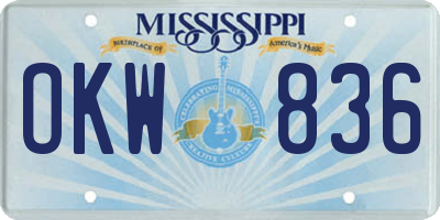 MS license plate OKW836