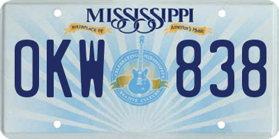 MS license plate OKW838