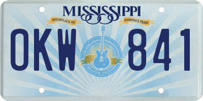 MS license plate OKW841