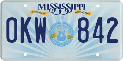 MS license plate OKW842
