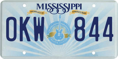 MS license plate OKW844