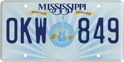 MS license plate OKW849