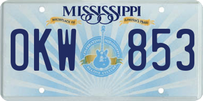 MS license plate OKW853