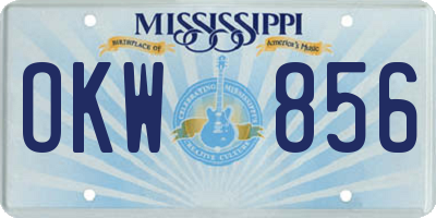 MS license plate OKW856