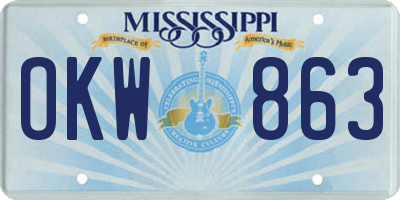 MS license plate OKW863