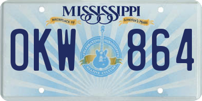 MS license plate OKW864