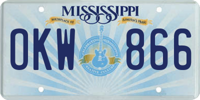 MS license plate OKW866