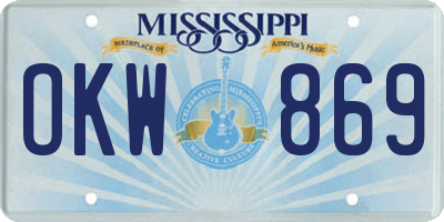 MS license plate OKW869