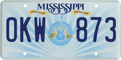 MS license plate OKW873