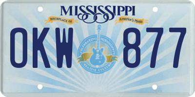 MS license plate OKW877