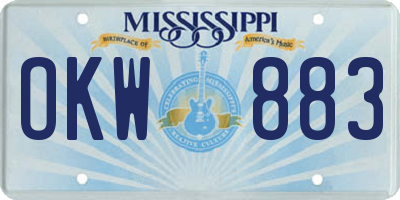 MS license plate OKW883