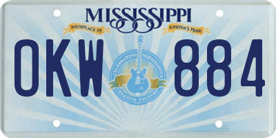MS license plate OKW884