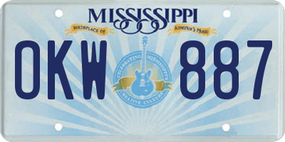 MS license plate OKW887