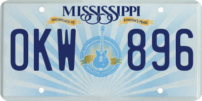 MS license plate OKW896
