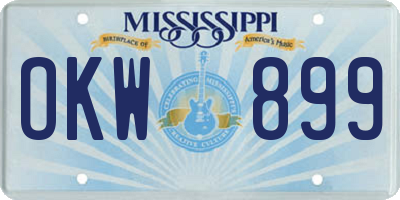 MS license plate OKW899