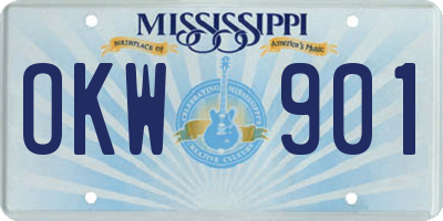 MS license plate OKW901