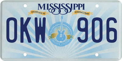 MS license plate OKW906
