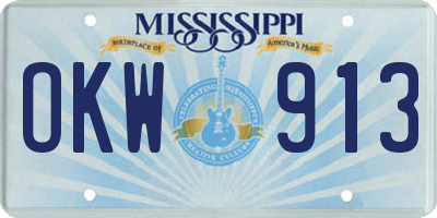 MS license plate OKW913