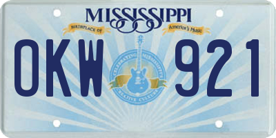 MS license plate OKW921