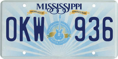 MS license plate OKW936