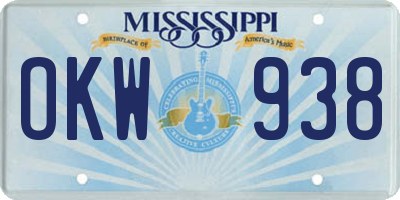 MS license plate OKW938