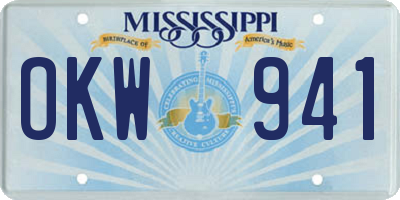 MS license plate OKW941