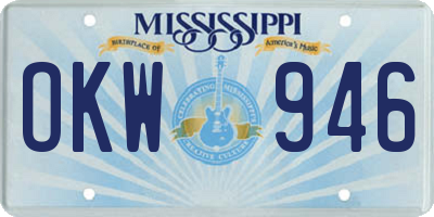 MS license plate OKW946