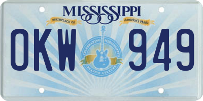 MS license plate OKW949