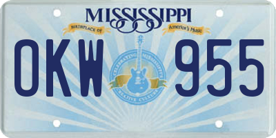MS license plate OKW955