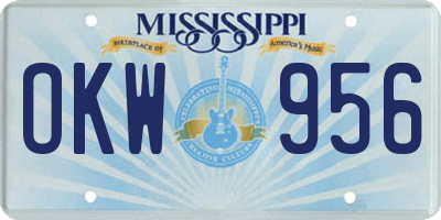 MS license plate OKW956