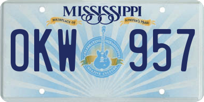 MS license plate OKW957