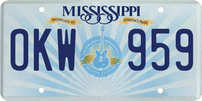 MS license plate OKW959