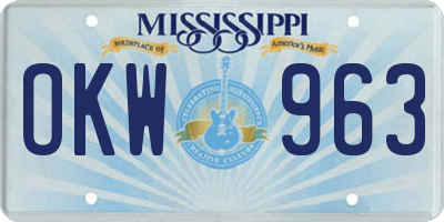 MS license plate OKW963