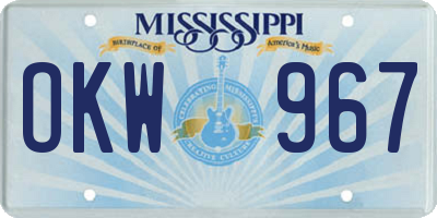MS license plate OKW967