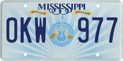 MS license plate OKW977