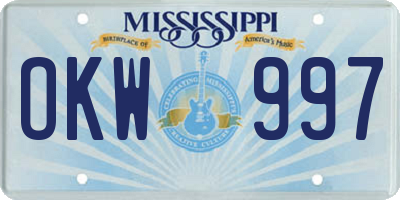 MS license plate OKW997