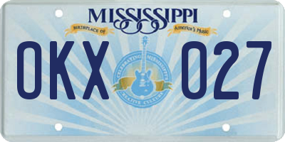 MS license plate OKX027