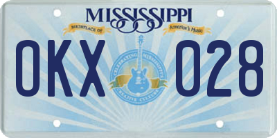MS license plate OKX028